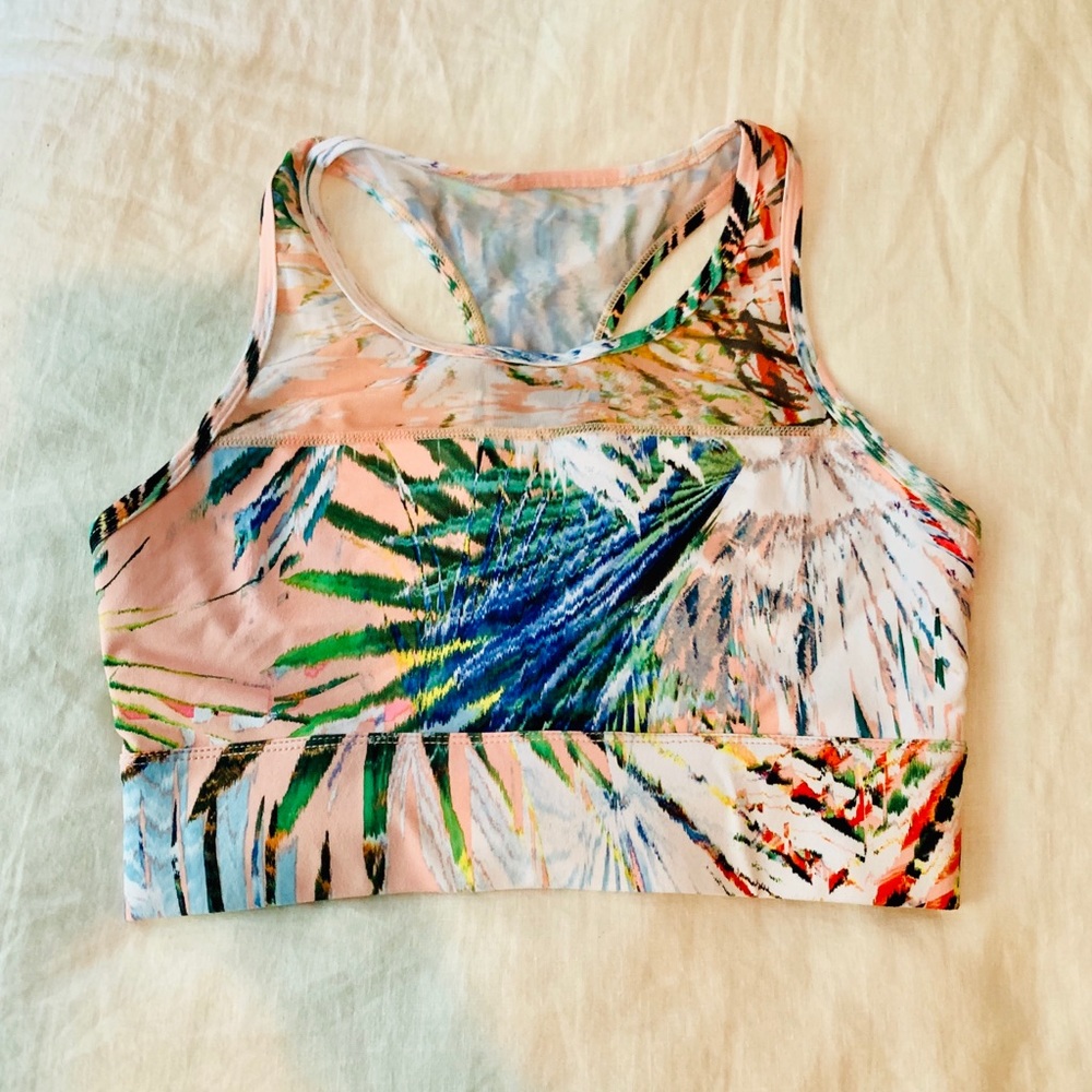 Fabletics tank sports bra with floral print